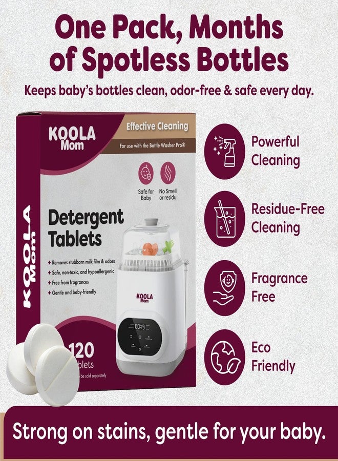 KoolerThings Detergent Tablets for Bottle Washer Compatible with Momcozy, Baby Breeza, Grownsy & All Bottle Washers - Removes Milk Residue, Grease & Odor from Bottles & Pump Parts - 120 PCS - Image 4